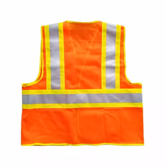 Gilet di sicurezza riflettente realizzato in rete 100% poliestere con norma ANSI/Isea 107-2020